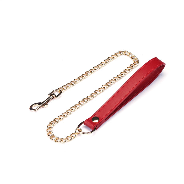 Red Faux Leather Collar & Leash by Liebe Seele