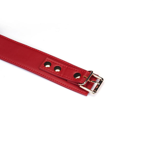 Red Faux Leather Collar & Leash by Liebe Seele