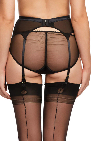 Julies Roses Black Suspender Belt (XS - 4XL)