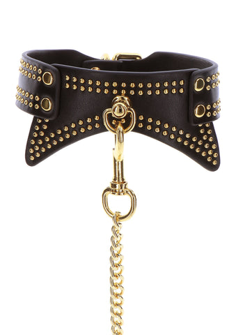 Gold Studded Collar and Leash VEGAN by Taboom