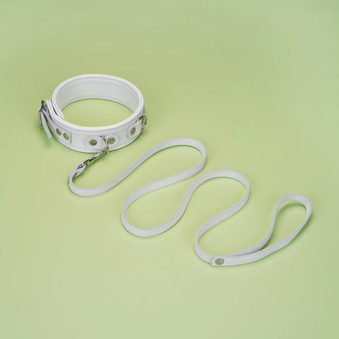 Fuji White Leather Collar by Liebe Seele