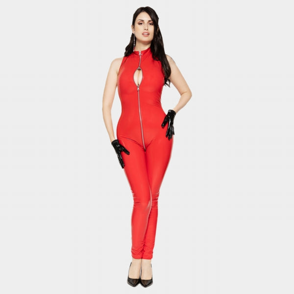 Angelica Vinyl Catsuit in Shiny Black by Patrice Catanzaro