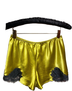 Chartruese Marjolaine Silk Blend French Knicker with Lace Applique