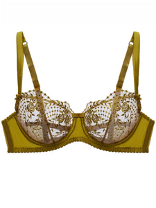 Julies Roses Chartreuse Underwire Bra - Last Chance to Buy!  34F