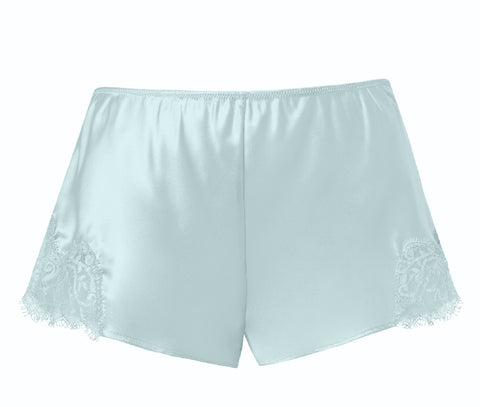 Sainted Sisters Silk Eyelash Lace French Knickers (Oyster Blue) - Last chance to Buy!