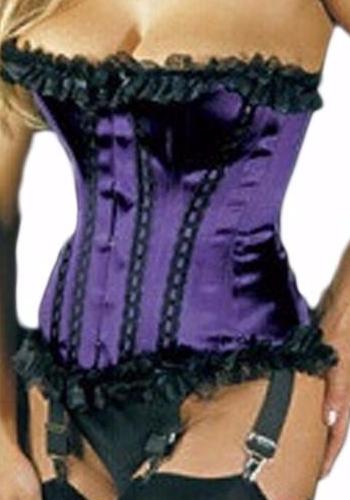 Moulin Rouge High Back Purple Satin Corset - She Said Boutique - 2