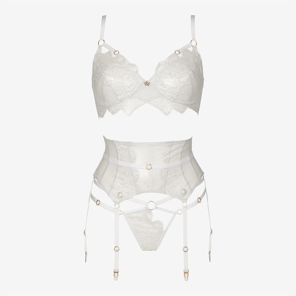 Giselle Iridescent White Lace Bra - Last Chance to Buy! 34C