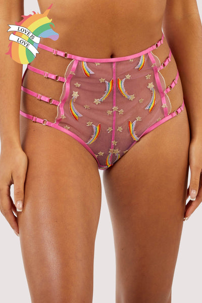 Coccinelle Rainbow Shooting Star Pride High Waisted Brief - Last sizes 10 & 18.