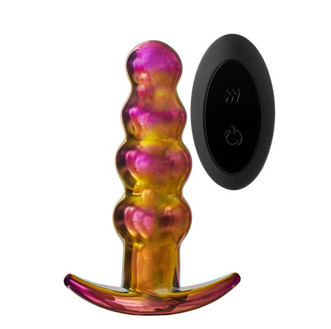 Beaded Glas Remote Controlled Butt Plug by Glamour Glass