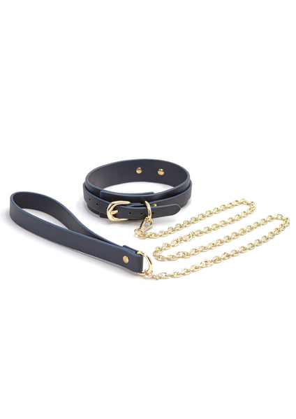Collar and Chain Leash VEGAN by Bondage Couture