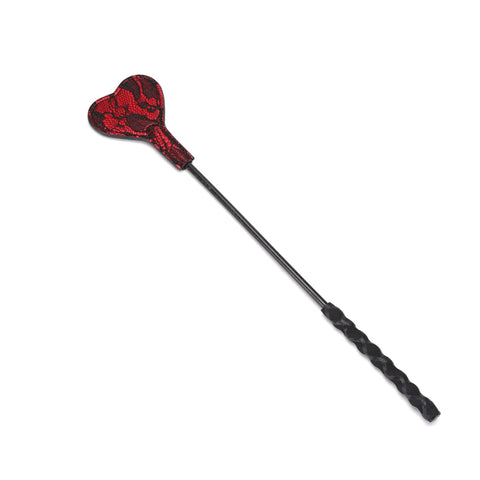 Victorian Garden Lace Mini Crop Whip, Red and Black by Liebe Seele