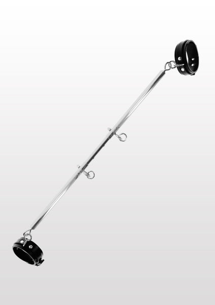 Spreader Bar with Ankle Cuffs VEGAN Black & Silver by Taboom