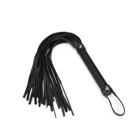 Black Bond Leather Flogger Whip by Liebe seele