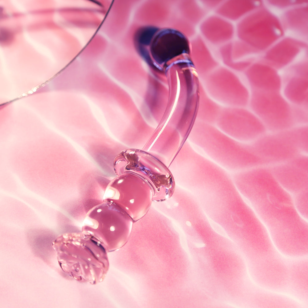 Glass Rosebud G-Spot Dildo