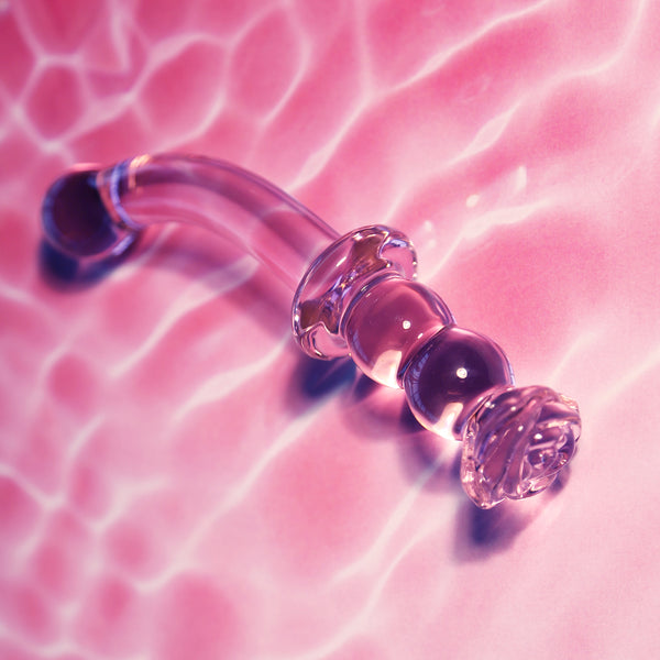 Glass Rosebud G-Spot Dildo