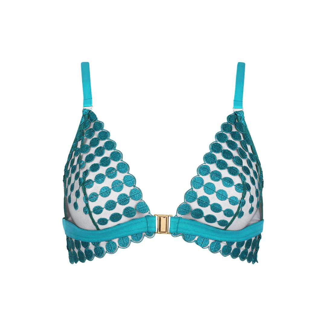 Deco Dots Non-Wired Bralette in Teal by HUIT