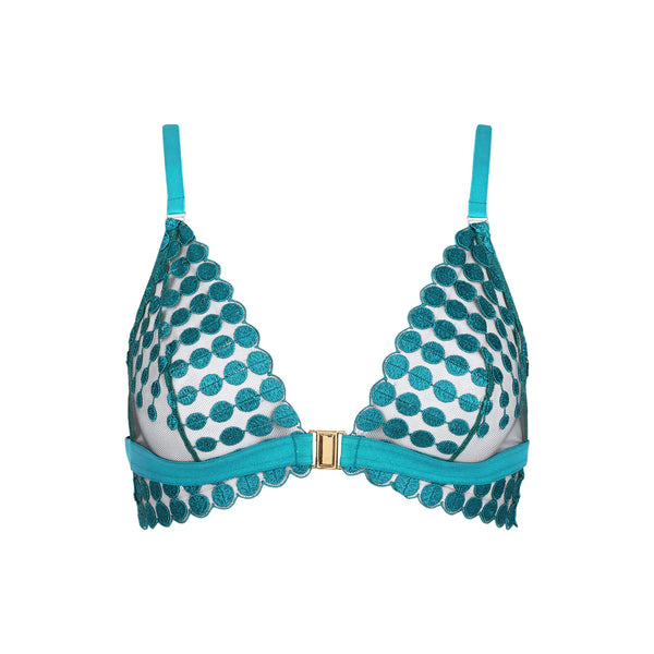 Deco Dots Non-Wired Bralette in Teal by HUIT