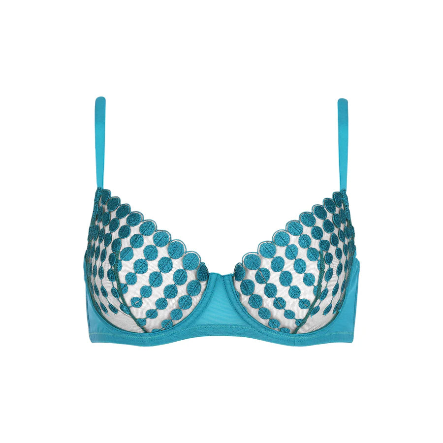 Deco Dots  Underwire Bra in Teal by HUIT