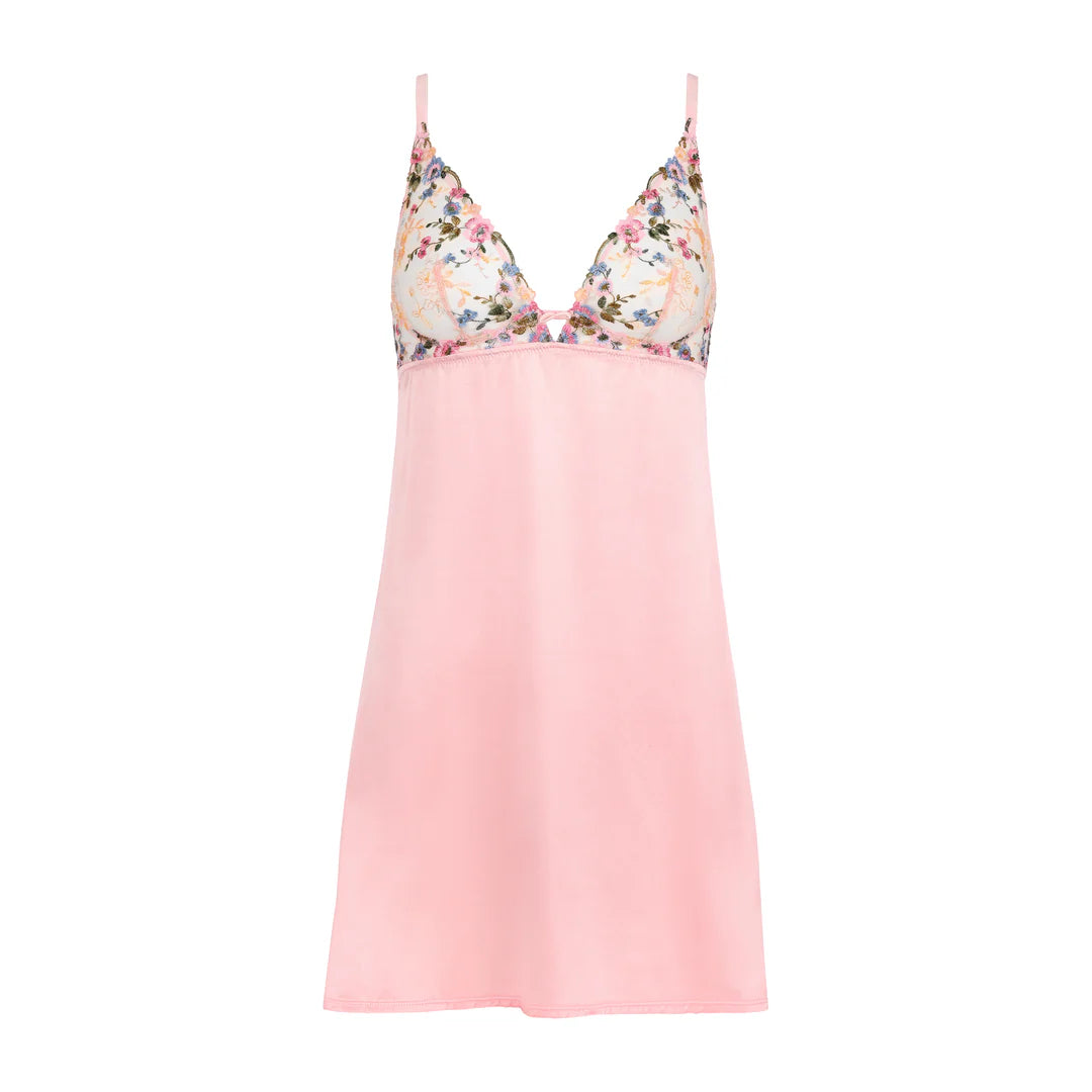 Prestige Amor Silk Nightdress Slip in Blush by HUIT