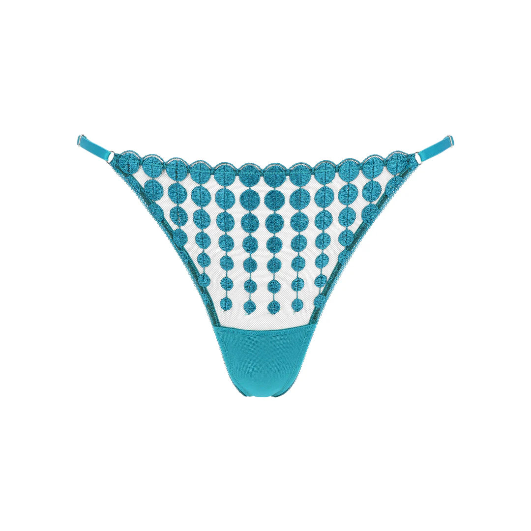 Deco Dots String Thong in Teal by HUIT