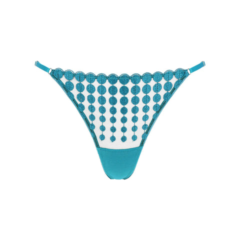 Deco Dots String Thong in Teal by HUIT