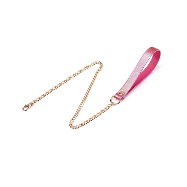 Lustre Rosa Pink Leather Collar & Leash by Liebe Seele
