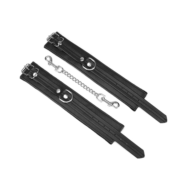 Black Bond: Leather Ankle Cuffs with Soft Lining
