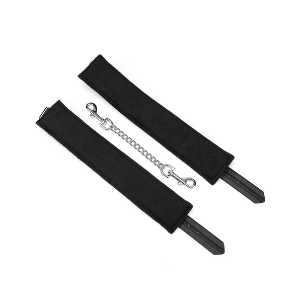 Black Bond: Leather Ankle Cuffs with Soft Lining