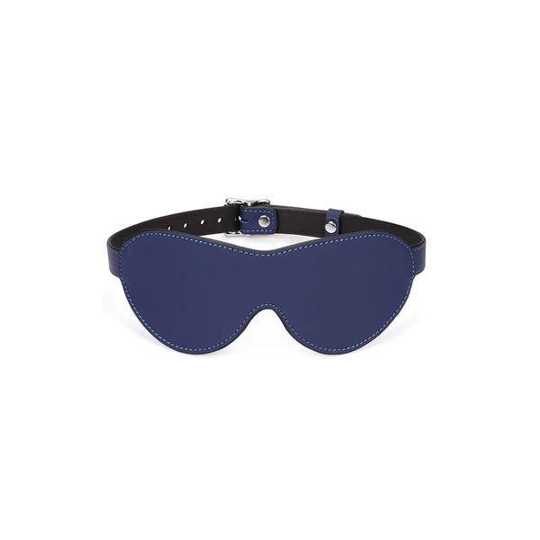 Cerulean Dominio Blue Leather Blindfold by Liebe Seele