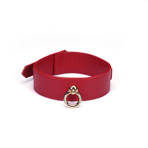 Red Faux Leather Collar & Leash by Liebe Seele