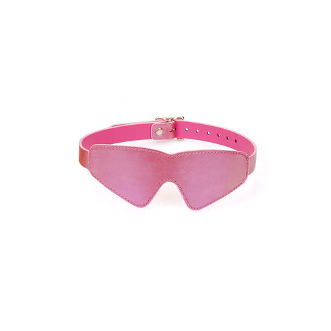 Lustre Rosa Pink Leather Blindfold by Liebe Seele