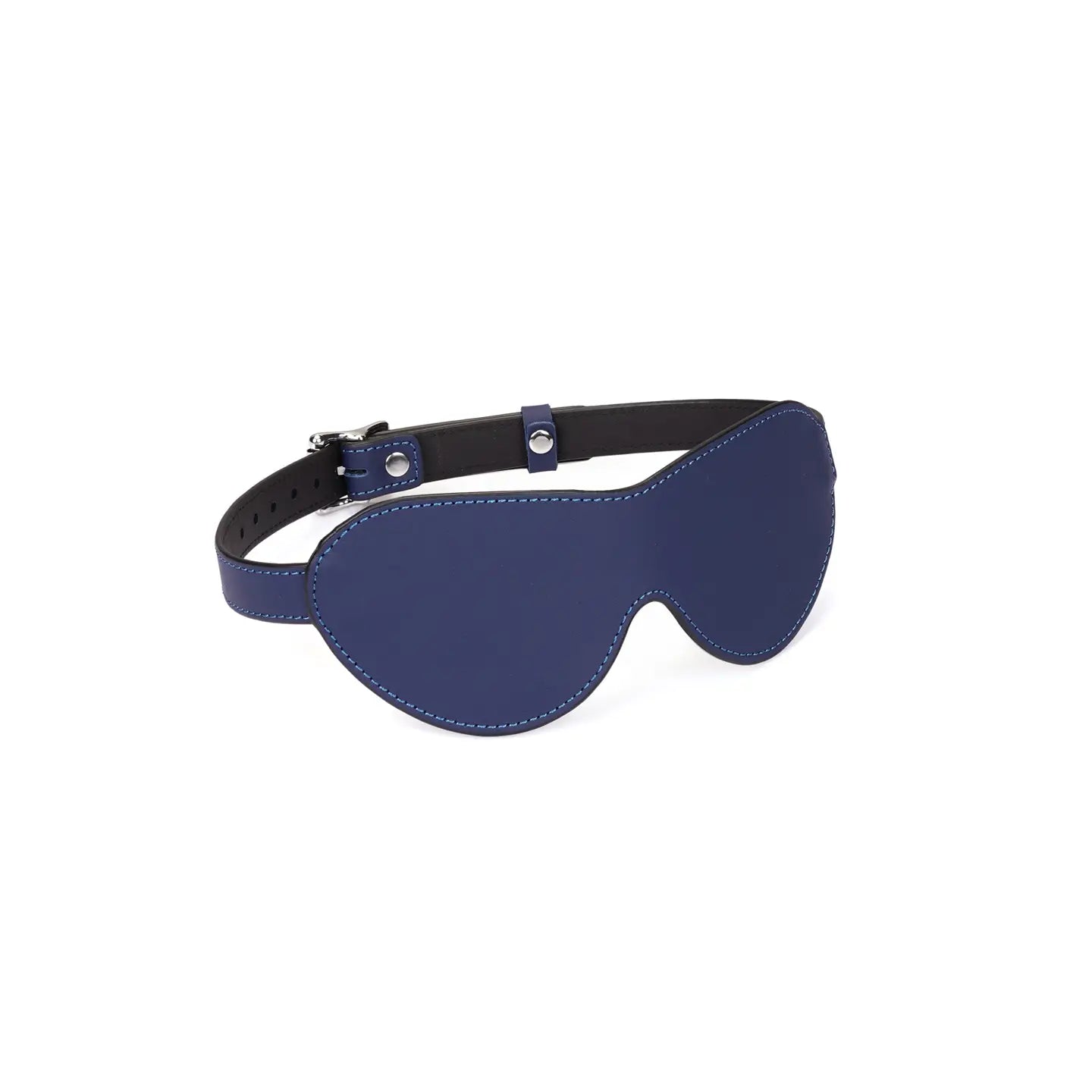 Cerulean Dominio Blue Leather Blindfold by Liebe Seele