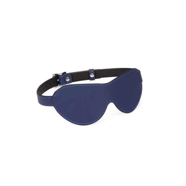 Cerulean Dominio Blue Leather Blindfold by Liebe Seele