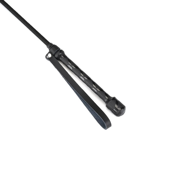 Black Bond Leather Riding Crop with Wide Tip by Liebe Seele