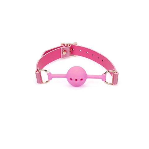 Lustre Rosa Pink Leather Ball Gag by Liebe Seele