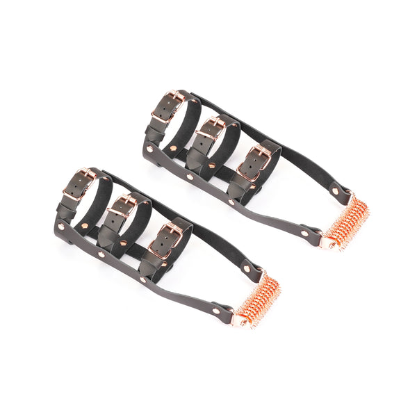 Leather Forced High Heel Ankle Harness by Liebe Seele (Silver & Rose Gold)