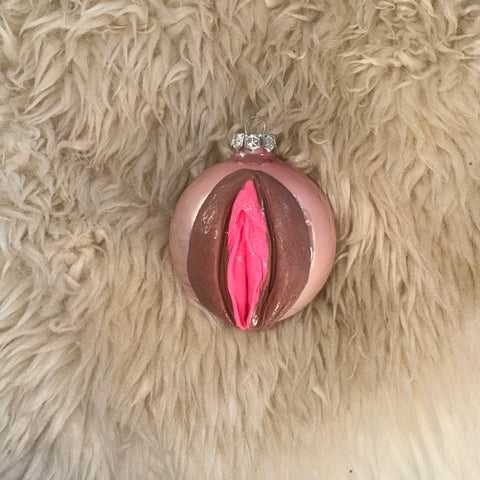 Big Pussy Christmas Ornament Pink