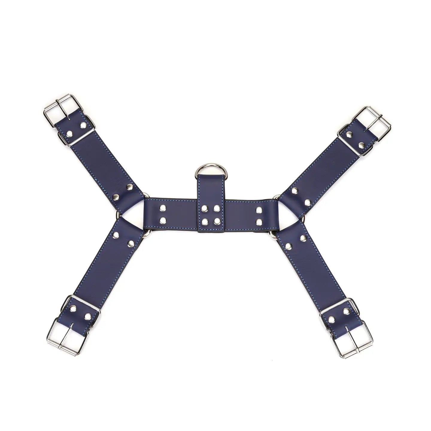 Cerulean Dominion: Blue Leather Chest Harness by Liebe Seele