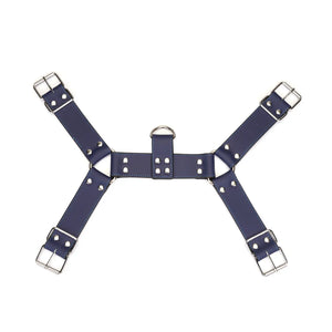 Cerulean Dominion: Blue Leather Chest Harness by Liebe Seele