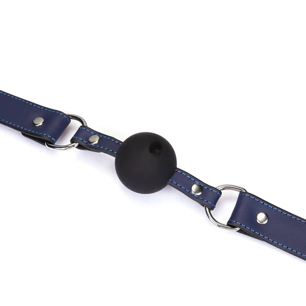 Cerulean Dominion Blue Leather Ball Gag by Liebe Seele