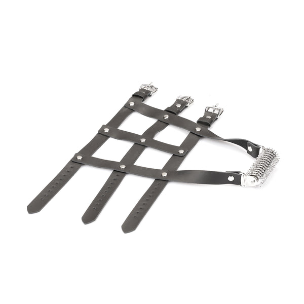 Leather Forced High Heel Ankle Harness by Liebe Seele (Silver & Rose Gold)