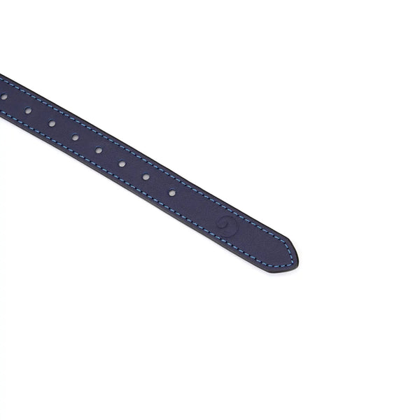 Cerulean Dominio Blue Leather Blindfold by Liebe Seele