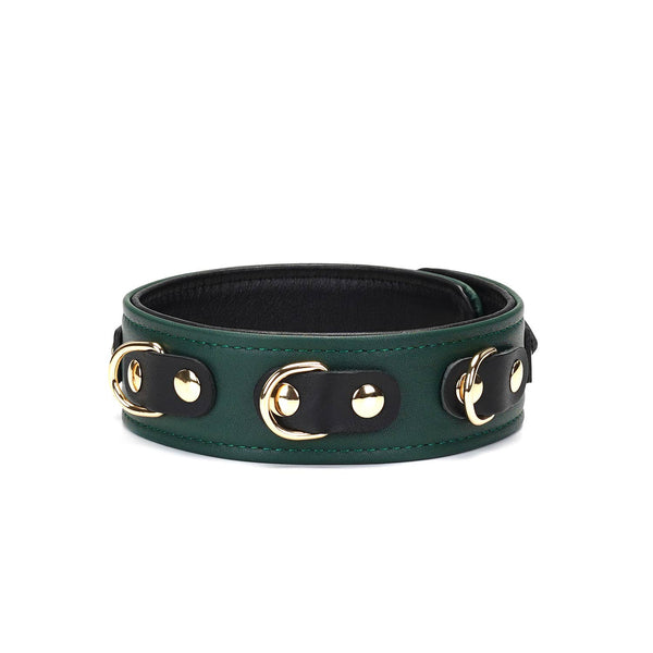 Mossy Chic Leather Collar with Leash by Liebe Seele