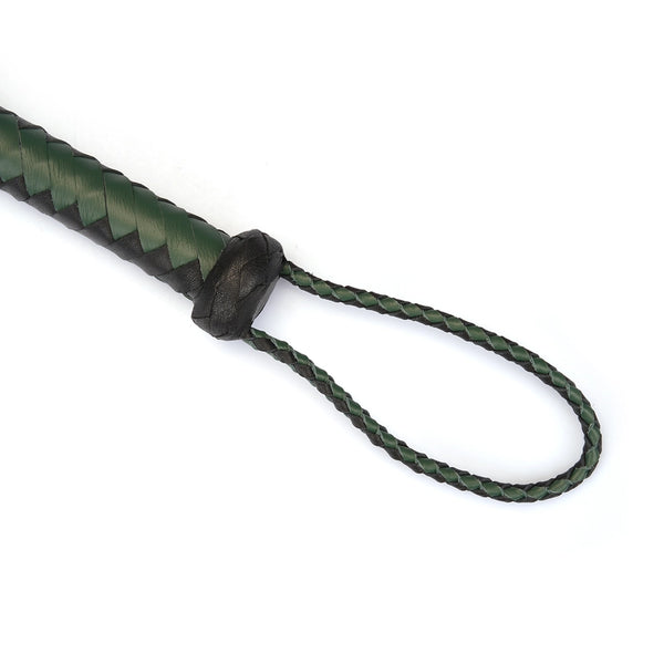 Black & Green Luxury Leather Cat O' Nine Tails by Liebe Seele (LIMITED EDITION)