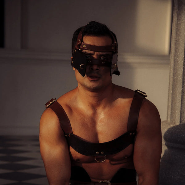 The Equestrian - Leather Blinder and Bite Gag