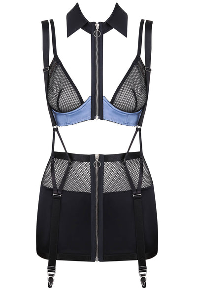 Laying Down The Law Police Girdle , Bra & Collar Set