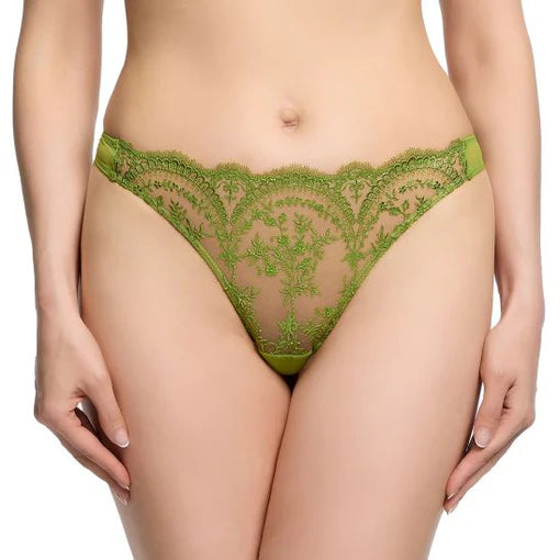 NEW! Severine Absinthe Foil Thong by Dita Von Teese