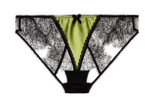 Glamcatcher Black & Olive Open Back Brief by Dita Von Teese