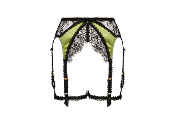 Glamcatcher Black & Olive Suspender Belt by Dita Von Teese