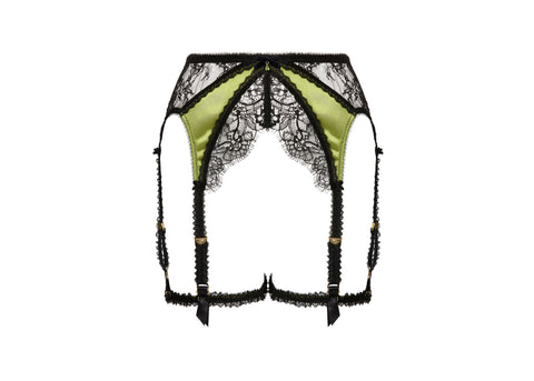Glamcatcher Black & Olive Suspender Belt by Dita Von Teese